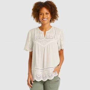 Knox Rose Eyelet Blouse Shirt